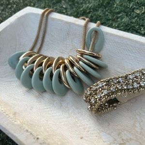 Jade Necklace & Beaded Strap Bracelet